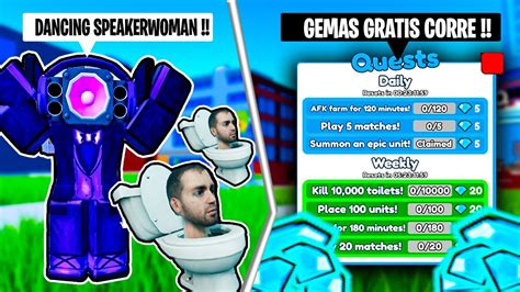 Usando La Dancing Speakerwoman Y Gemas Gratis Episodio 61 L Roblox Skibidi Toilet Tower