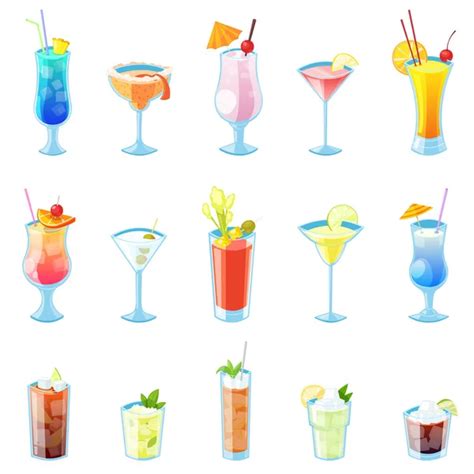 Watercolor Cocktails Set Stock Vector Image By Inspiring Vector Gmail