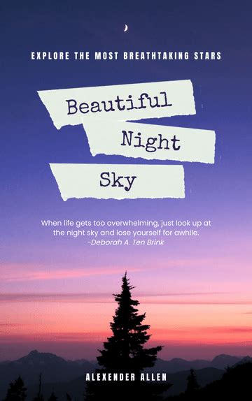 Beautiful Night Sky Book Cover | Book Cover Template