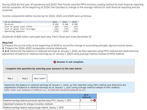 Solved During 2022 Its First Year Of Operations And 2023 Chegg