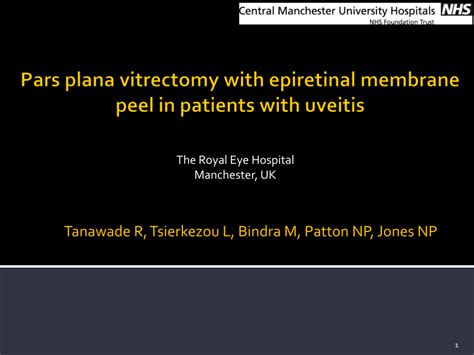 Pdf Pars Plana Vitrectomy With Epiretinal Membrane Peel In Patients