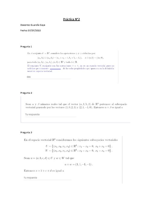 Practica Algebra Lineal Fiee Unmsm Docente Guardia Cayo Pr Ctica