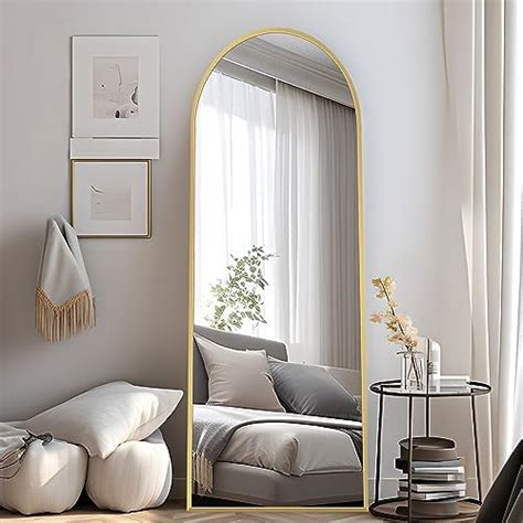 Cofeny Full Length Mirror 59 X 16 Arched Mirror Full Length Gold