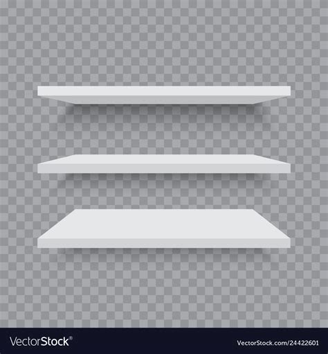 White Shelves On Transparent Background Royalty Free Vector