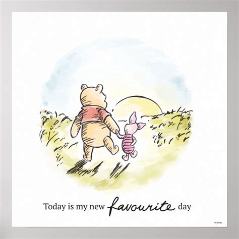 Pooh Piglet Today Is My New Favorite Day Poster Zazzle Winnie