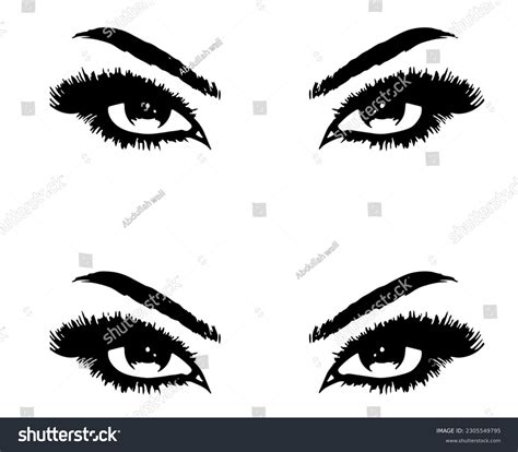 Hand Drawn Womans Sexy Luxurious Eye Perfectly Stock Illustration 2305549795 Shutterstock