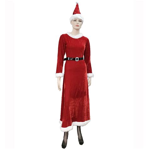 Womens Adult Santa Claus Sweetie Long Dress Christmas Costume Xt15186