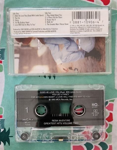 Reba Mcentire Greatest Hits Volume Two Cassette Tape Mca Ebay