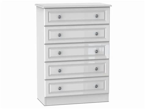 Welcome Pembroke White High Gloss 5 Drawer Chest Of Drawers Assembled