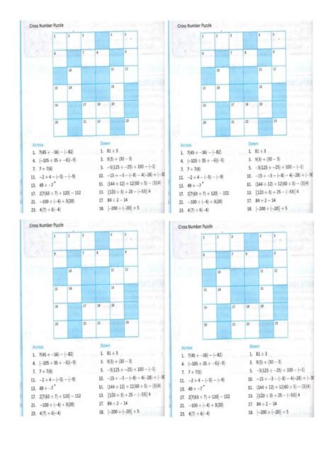 Cross Number Puzzle | PDF