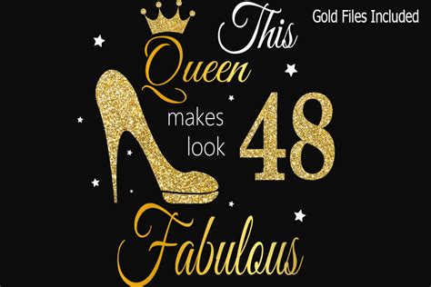 48th Birthday Svg Queen Birthday 48th S Graphic By Lillyrosy