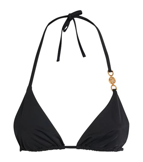 Womens Versace Black Ghost Bikini Top Harrods UK