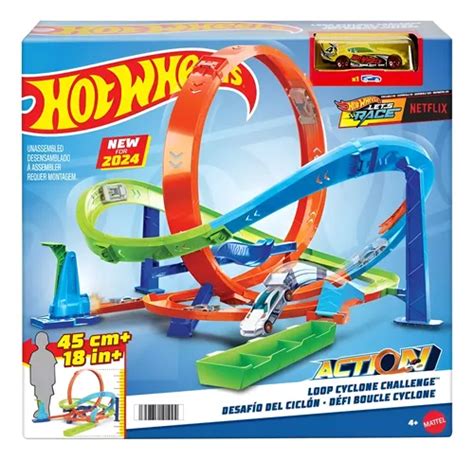 Autopista Hot Wheels Desafío Del Ciclon Loop Multicolor Cuotas sin interés