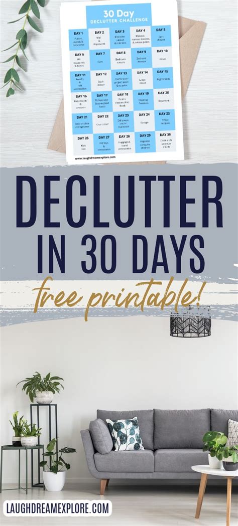 A Living Room With The Text Declutter In Days Free Printable