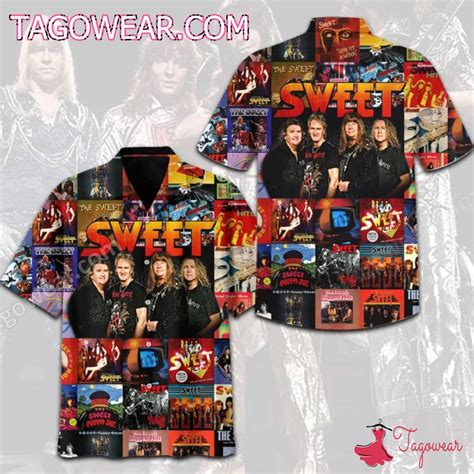 Sweet Rock Band Album Covers Collage Hawaiian Shirt - Tagowear