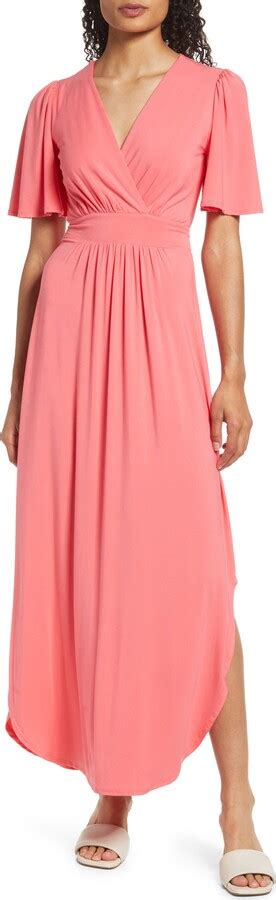 Fraiche By J Flutter Sleeve Jersey Maxi Dress Shopstyle