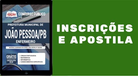 Concurso Prefeitura de João Pessoa PB 2020 Enfermeiro Inscrições e