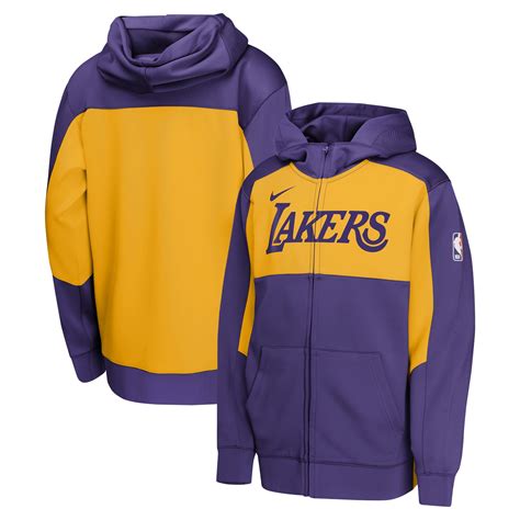 Youth Nike Purplegold Los Angeles Lakers Authentic On Court Showtime Performance Full Zip