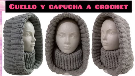 Cuello A Crochet Con Capucha Youtube