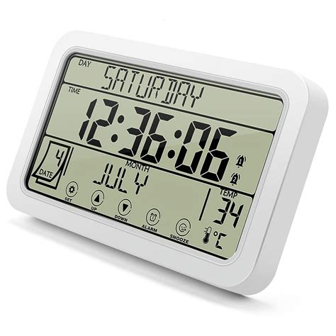 Digital Wall Clock, Digital Clock Battery Operated, 8Inch Desk Clock with Temperature Humidity ...