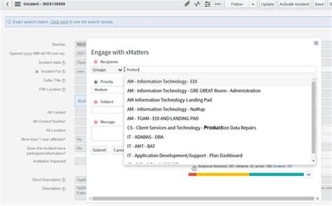 Servicenow Engage With Xmatters Searches Dont Match The Criteria