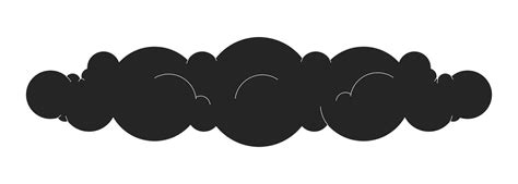 Puffy cloud black and white 2D line cartoon object. Cumulus cloud ...