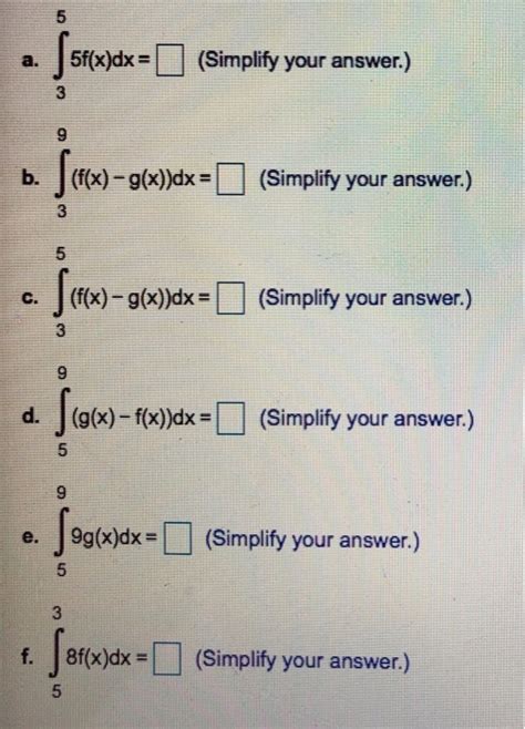 Solved 9 5 Consider Two Functions F And G On [3 9 Such That