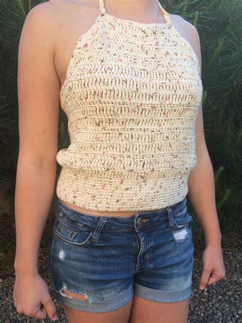 Simple Crochet Halter Top Crochet Halter Top Pattern Crochet Tops Free Patterns Crochet Top