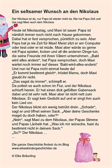 Ein Seltsamer Wunsch An Den Nikolaus Elkes Kindergeschichten