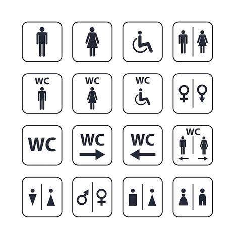 Premium Vector Toilet Icon Wc Icon Set Vector