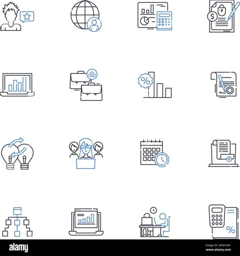 Sales Analytics Line Icons Collection Metrics Forecasting Insights