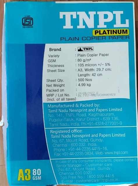 Tnpl A Paper Thickness Gsm Sheets At Rs Ream In Dod