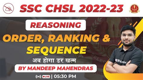 Ssc Chsl Reasoning Order Ranking Sequence Reasoning Class