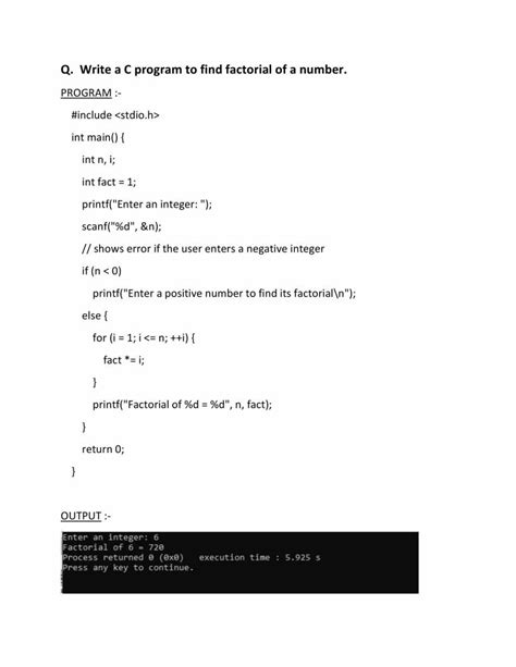 Notes On C Program To Find Factorial Of A Number Notes LearnPick India