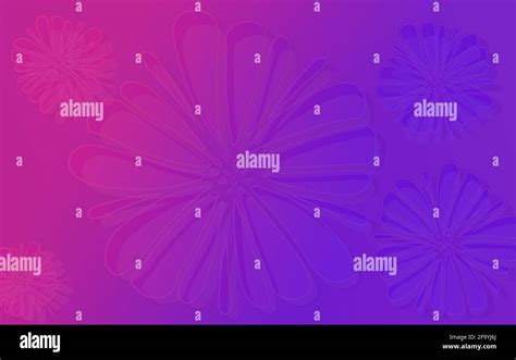 hawaiian flower shapes overlay in pink blue purple and violet gradient ...