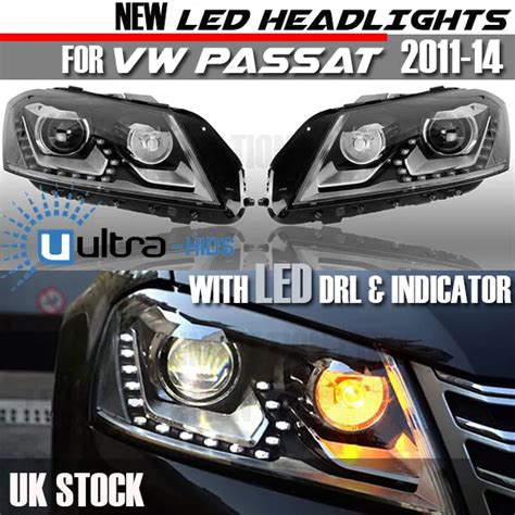 Vw Passat Drl Bi Xenon Daytime Runnig Headlights 3c B7 2010 2014 Uk Lamps Eur 47811 Picclick De