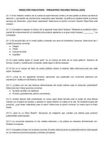 Preguntero 2 PARCIAL REDACCION PUBLICITARIA Pdf