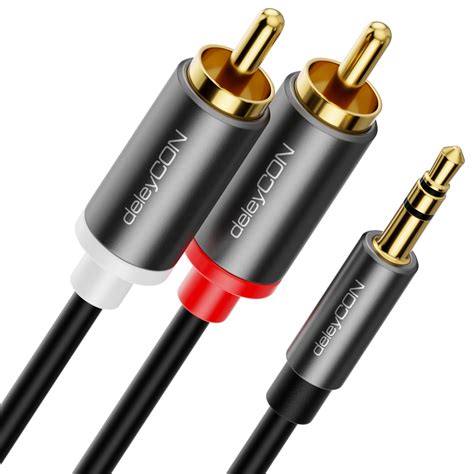 Deleycon Klinke Zu Cinch Rca Kabel Mm Audiokabel Wandler Kabel Mm