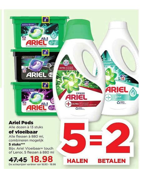 Ariel Pods Of Vloeibaar Aanbieding Bij PLUS