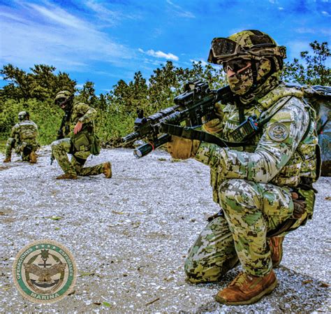 Commandos From The Navy Marines In Champoton Southern Mexico R