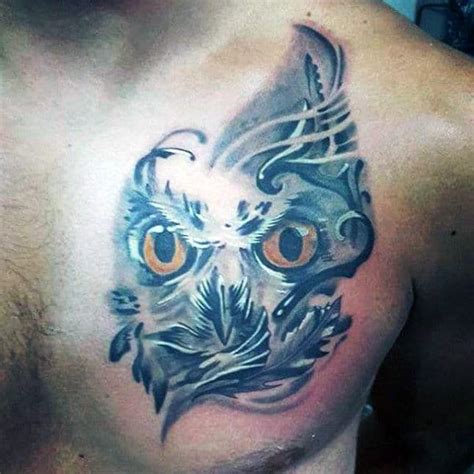 Owl Chest Tattoo Designs For Men Nocturnal Ink Ideas