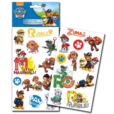 Paw Patrol Pvc Stickers Sheet 774 00026 Character Brands