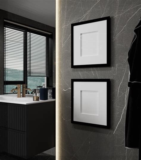 Premium Photo Poster Frame Mock Up In Modern Bathroom D Rendering