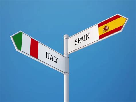 Bandiere Italia E Spagna — Foto Stock © Boris15 49953819