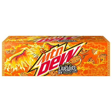 Mountain Dew Live Wire Orange Soda 12 Oz Cans Shop Soda At H E B