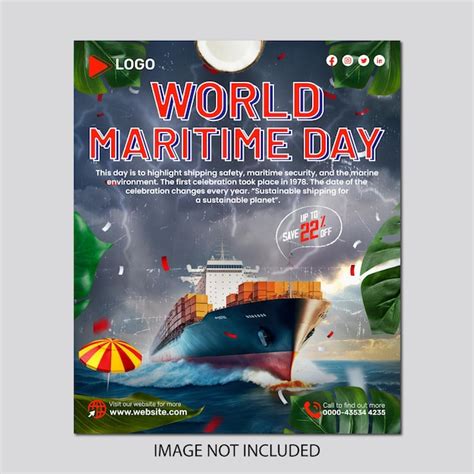 Premium Psd World Maritime Day Celebration Promotion Template Design