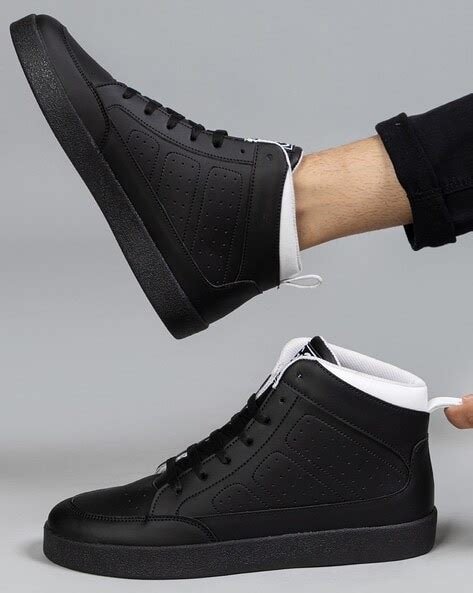 Mens Black Mid Top Sneakers Online | bellvalefarms.com