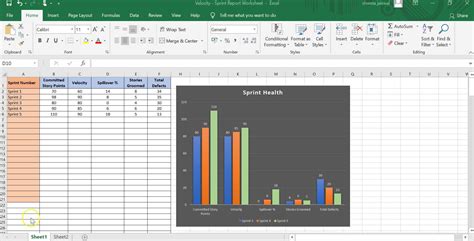 Sprint Report Excel Template