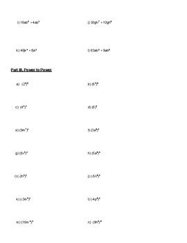 Properties of Integer Exponents Practice by Kristina Byron | TPT