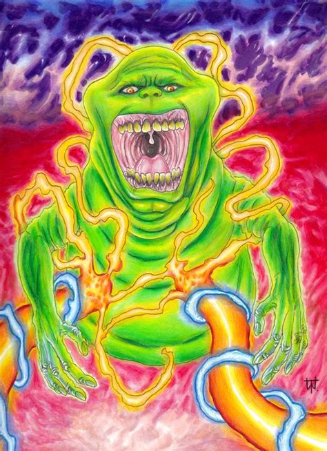 Ghostbusters Slimer Art Original Horror Art By Wayne Tully Drawings